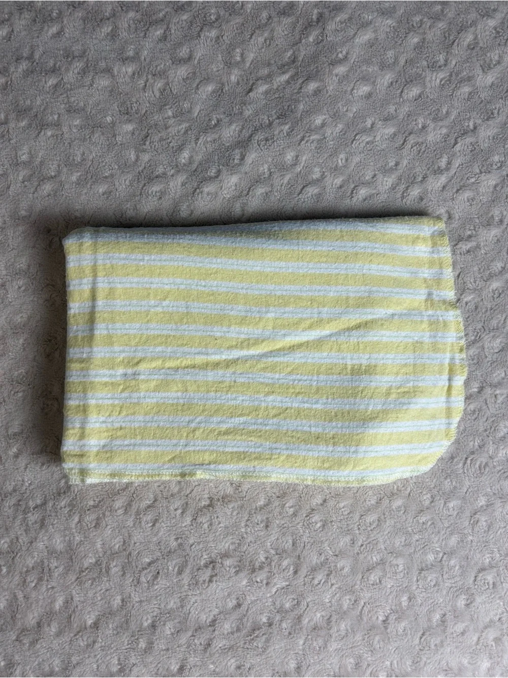 Carter's Yellow Green White Stripes Baby Receiving Blanket Flannel Thin Cotton